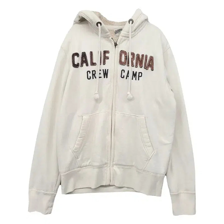 [BUNJANG] Who.A.U Y2K Vintage Hooded Zip-Up Jacket L / 후아유 프린팅 크림 Y2K 빈티지 후드 집업 L