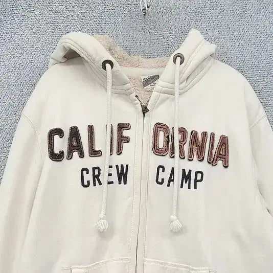 [BUNJANG] Who.A.U Y2K Vintage Hooded Zip-Up Jacket L / 후아유 프린팅 크림 Y2K 빈티지 후드 집업 L