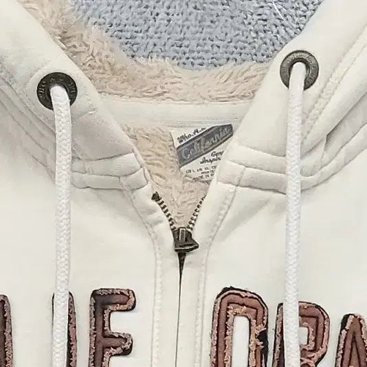 [BUNJANG] Who.A.U Y2K Vintage Hooded Zip-Up Jacket L / 후아유 프린팅 크림 Y2K 빈티지 후드 집업 L