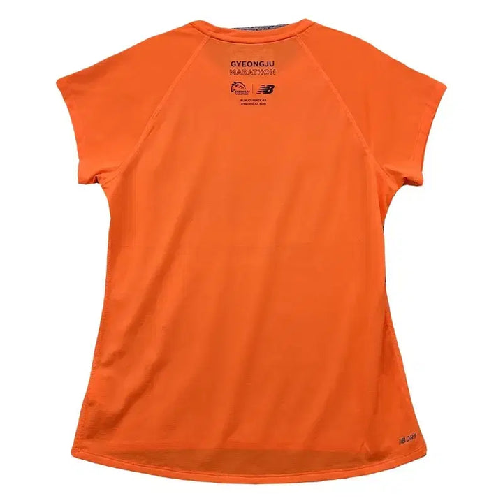 [BUNJANG] New Balance Marathon Printing Orange T-shirt / 뉴발란스 프린팅 오렌지 트레이닝 반팔티 M