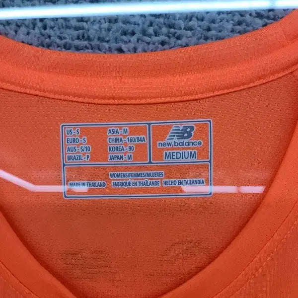 [BUNJANG] New Balance Marathon Printing Orange T-shirt / 뉴발란스 프린팅 오렌지 트레이닝 반팔티 M
