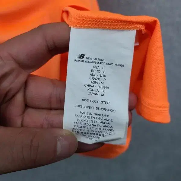[BUNJANG] New Balance Marathon Printing Orange T-shirt / 뉴발란스 프린팅 오렌지 트레이닝 반팔티 M