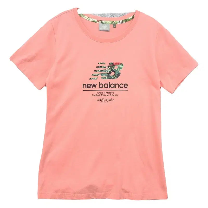 [BUNJANG] New Balance Floral Printed Light Pink T-shirt / 뉴발란스 프린팅 라이트 핑크 반팔티 95(L)