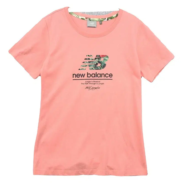 [BUNJANG] New Balance Floral Printed Light Pink T-shirt / 뉴발란스 프린팅 라이트 핑크 반팔티 95(L)