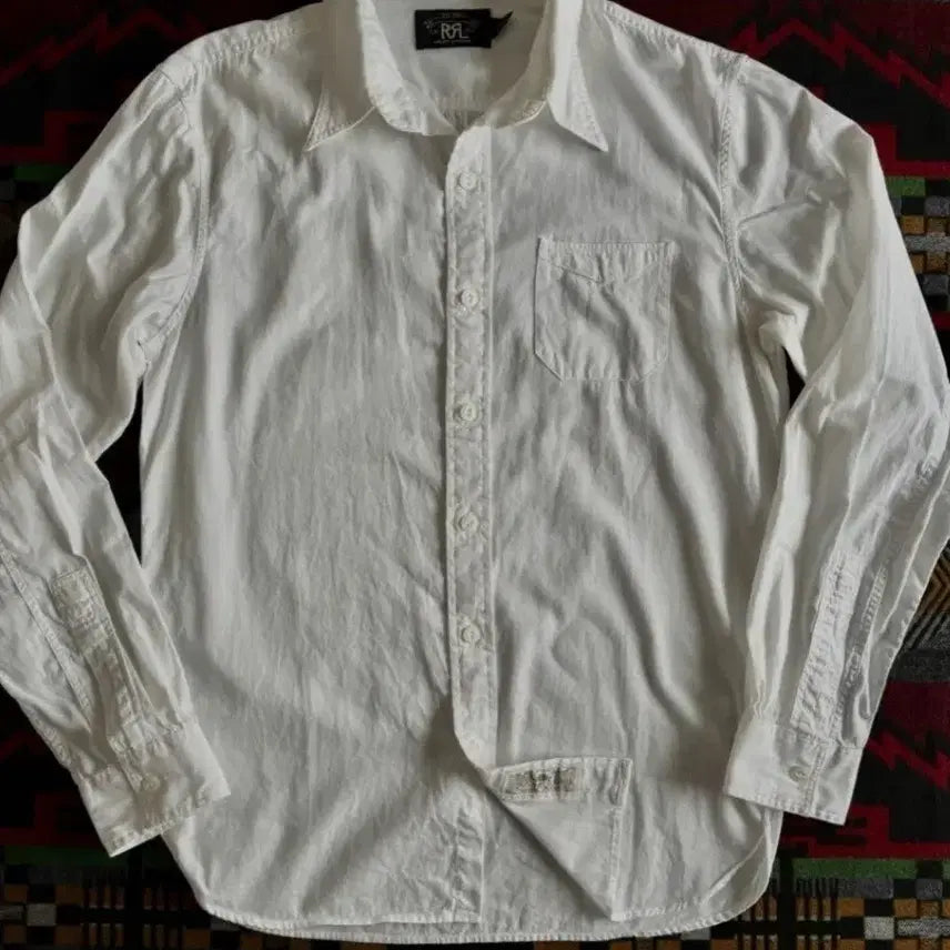[BUNJANG] RRL Railman Workshirt - White (Size S) / 더블알엘 RRL 화이트 레일맨 워크셔츠 S