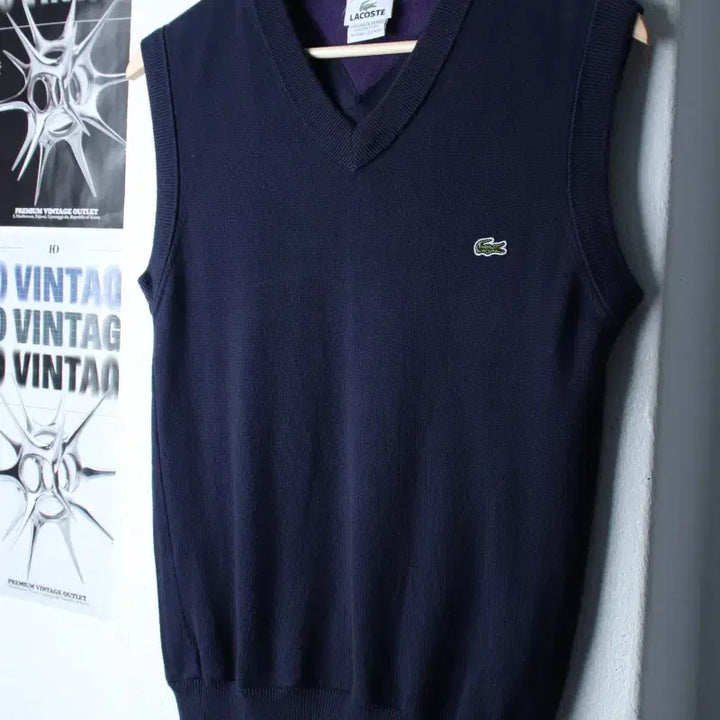 [BUNJANG] Lacoste Knit Vest Navy Layered Edition / (M) 라코스테 니트 조끼 네이비 레이어드 한정판-1860A