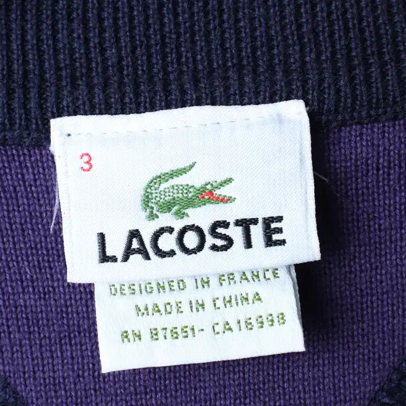 [BUNJANG] Lacoste Knit Vest Navy Layered Edition / (M) 라코스테 니트 조끼 네이비 레이어드 한정판-1860A