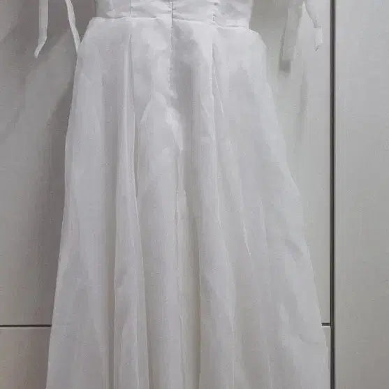 [SOLD OUT] 새상품 스퀘어넥 오간자 셀프웨딩 드레스 브라이덜샤워 졸업사진 55사이즈
