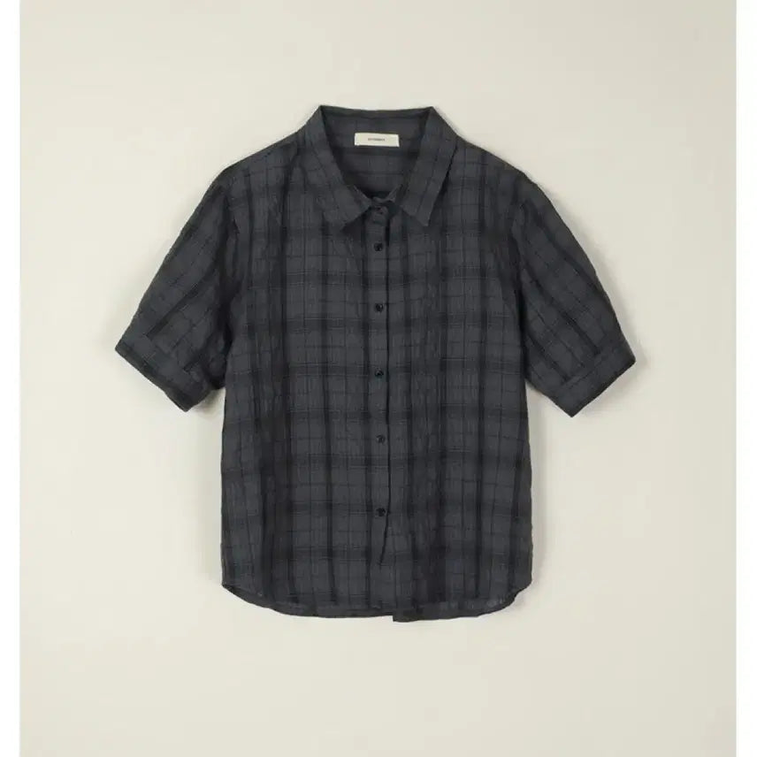 [BUNJANG] Sageement Charcoal Checkered Short Sleeve Shirt / (1회착용) 세이지먼트 반팔 체크 셔츠 - 차콜