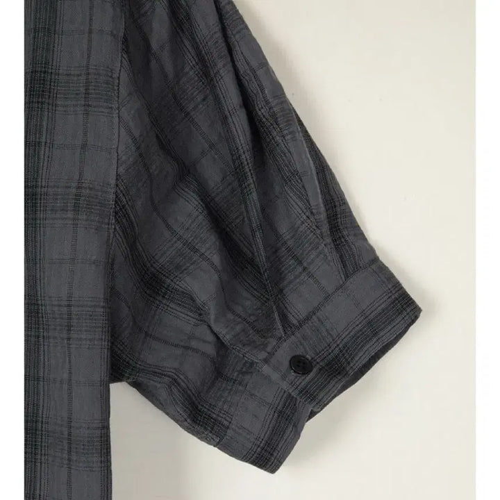 [BUNJANG] Sageement Charcoal Checkered Short Sleeve Shirt / (1회착용) 세이지먼트 반팔 체크 셔츠 - 차콜