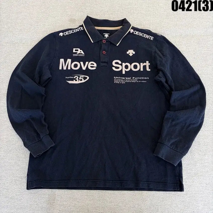 [BUNJANG] Descente Move Sport Long Sleeve Polo Shirt / L 데상트 Move Sport 긴팔 카라티 0421(3)