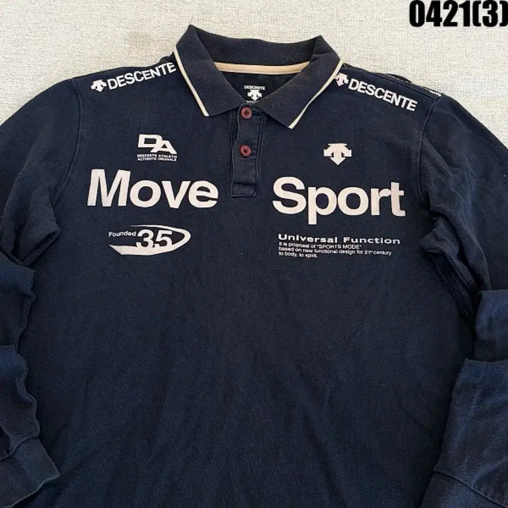 [BUNJANG] Descente Move Sport Long Sleeve Polo Shirt / L 데상트 Move Sport 긴팔 카라티 0421(3)