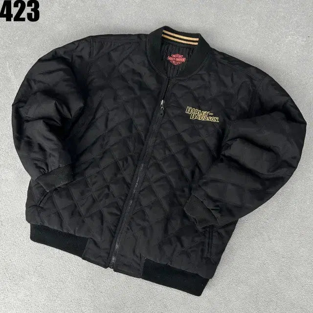 [BUNJANG] Harley Davidson Black Quilted Reversible Jacket / 할리데이비슨 블랙 퀼팅 점퍼 양면 리버시블 자켓 100
