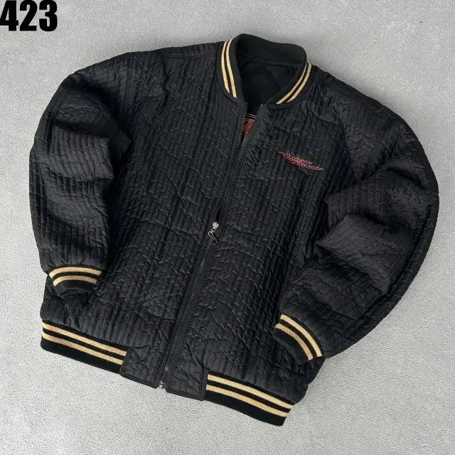[BUNJANG] Harley Davidson Black Quilted Reversible Jacket / 할리데이비슨 블랙 퀼팅 점퍼 양면 리버시블 자켓 100