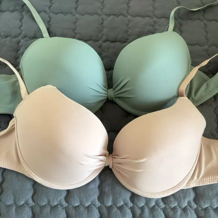 [BUNJANG] Unworn Mint/Pink Ribbon Push-Up Bra / 미착용 민트/핑크 리본 푸시업 브라 80ab