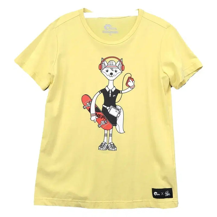 [BUNJANG] Nepa Printed Yellow Training T-shirt / 네파 프린팅 옐로우 트레이닝 반팔티 90