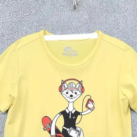 [BUNJANG] Nepa Printed Yellow Training T-shirt / 네파 프린팅 옐로우 트레이닝 반팔티 90