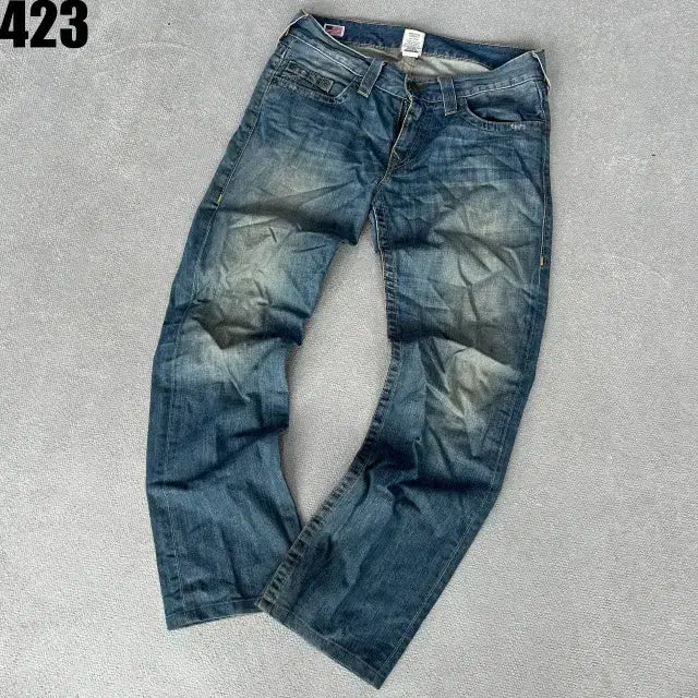 [BUNJANG] True Religion Denim Jeans USA Denim Pants / 트루릴리젼 데님진 USA 데님 청바지 팬츠 36