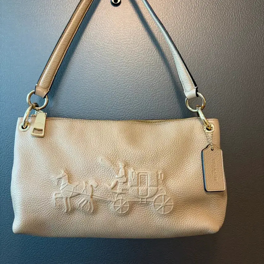 [BUNJANG] Coach Beige Leather Handbag / 코치 가방