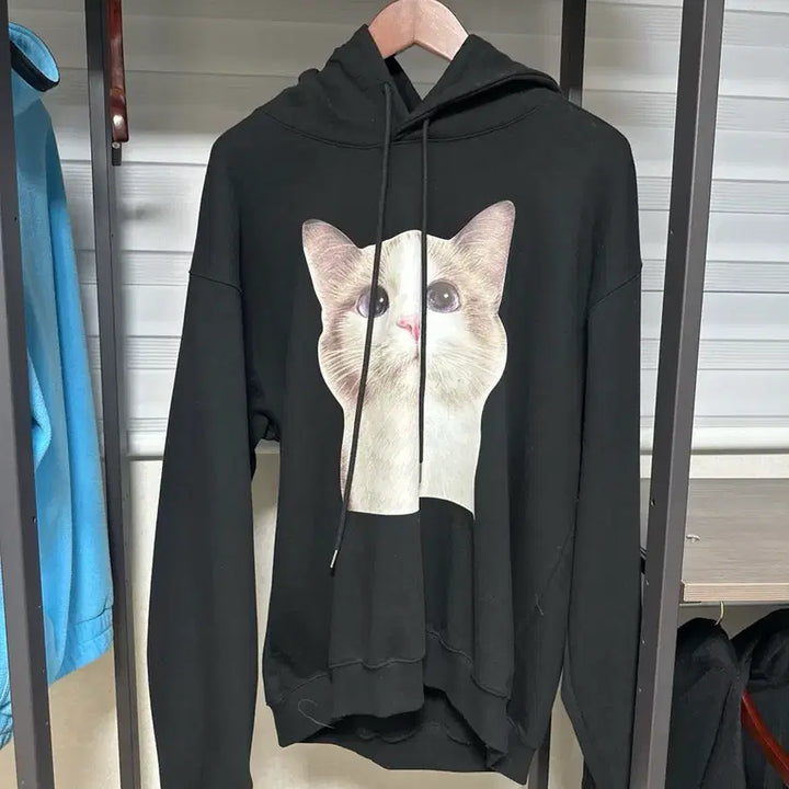 [BUNJANG] EtoSeme Cat Print Hoodie / 에트오소메 고양이 후드티 1사이즈