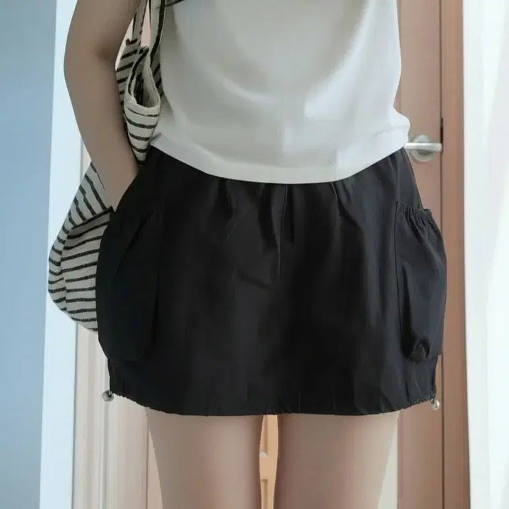[BUNJANG] Black Bando Mini Skirt / 검정색 밴딩 미니 스커트