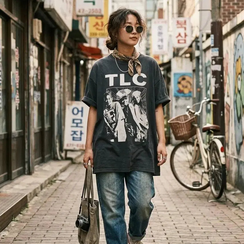 [BUNJANG] H&amp;M TLC Vintage Graphic T-Shirt / (희귀소장템) H&amp;M x TLC 콜라보 빈티지 그래픽 티셔츠 L