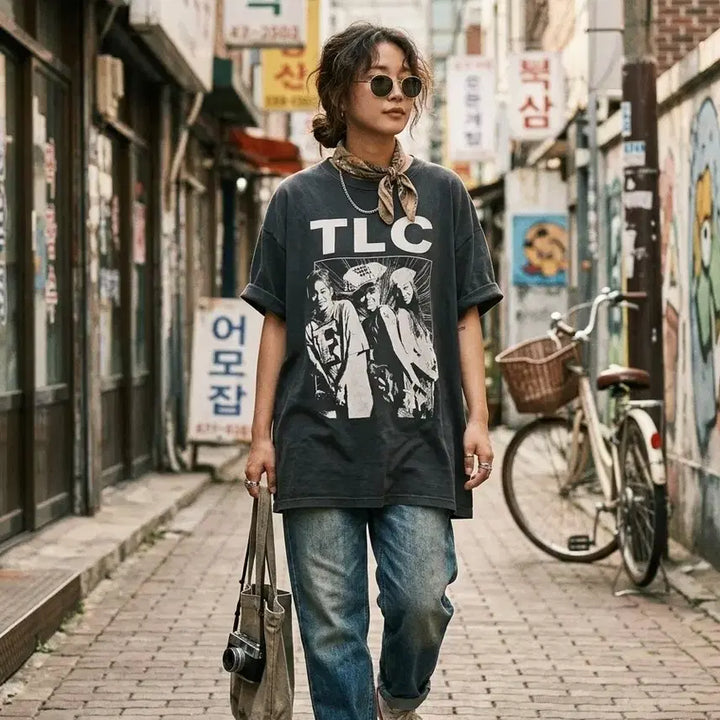 [BUNJANG] H&amp;M TLC Vintage Graphic T-Shirt / (희귀소장템) H&amp;M x TLC 콜라보 빈티지 그래픽 티셔츠 L