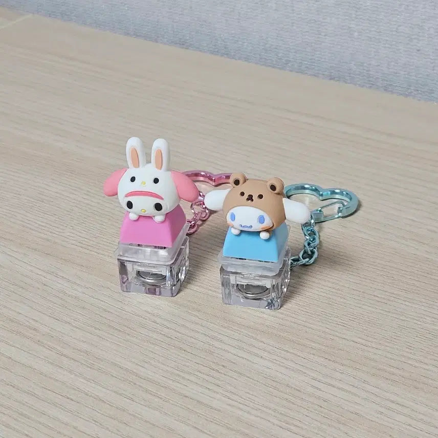 [BUNJANG] Sanrio Peek-a-boo Figure Keycap Keyring / 산리오 신상 빼꼼 피규어 1구 마멜 마이멜로디 포차코 시나모롤 키캡 키링