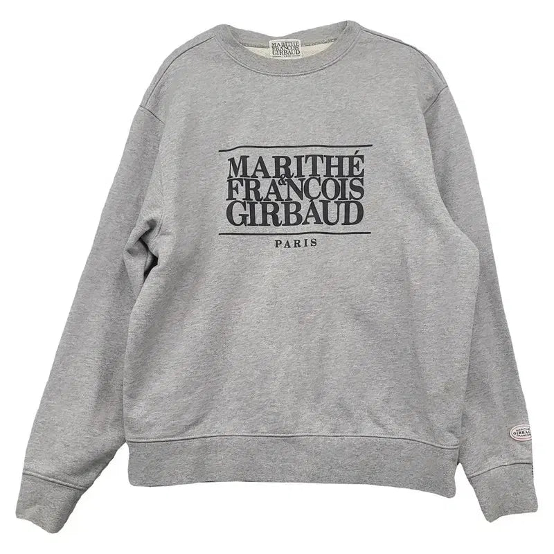 [BUNJANG] Marithe Francois Girbaud Printed Light Gray Sweatshirt S / 마리떼 프랑소와 저버 프린팅 라이트 그레이 맨투맨 S