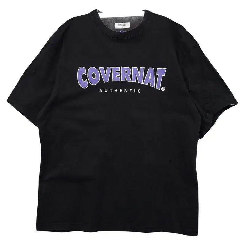[BUNJANG] COVERNAT Logo Printed Black Short Sleeve T-shirt / 커버낫 프린팅 블랙 반팔티 L