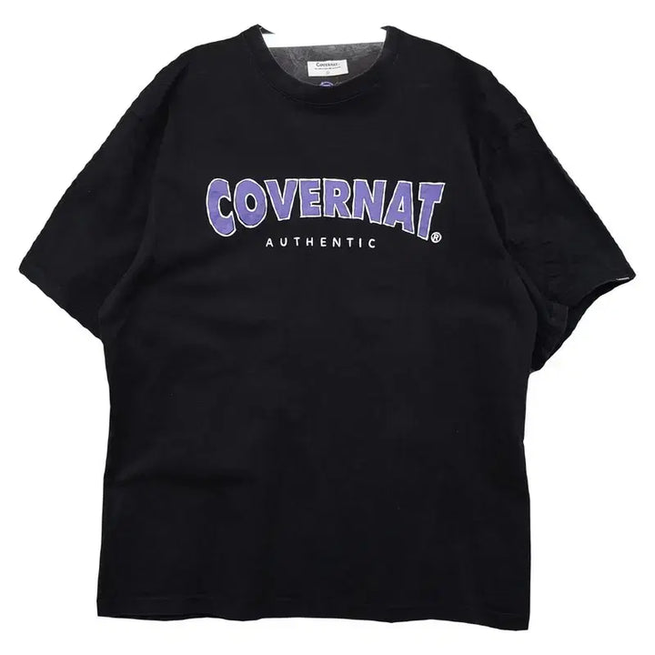 [BUNJANG] COVERNAT Logo Printed Black Short Sleeve T-shirt / 커버낫 프린팅 블랙 반팔티 L