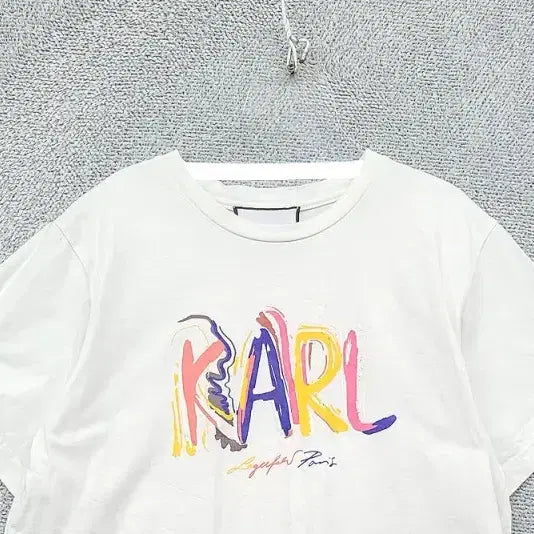 [BUNJANG] Karl Lagerfeld White Graphic Print T-shirt / 칼 라거펠트 프린팅 화이트 반팔티 95 (77)
