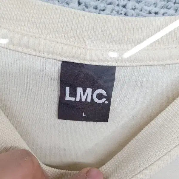 [BUNJANG] LMC Cream Cotton Short Sleeve T-shirt / 엘엠씨 크림 반팔티 L