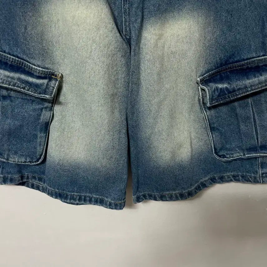 [SOLD OUT] 28-30 디미트리블랙 카고 밴딩 버뮤다팬츠 데님 청 반바지 정품