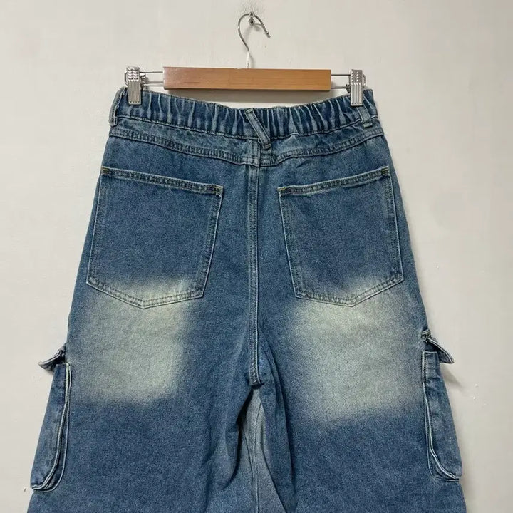 [SOLD OUT] 28-30 디미트리블랙 카고 밴딩 버뮤다팬츠 데님 청 반바지 정품