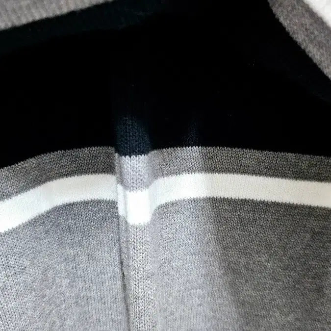 [BUNJANG] Striped Knit Three-Color 7-Part Knit Top / 스트라이프 니트 삼색 단가라 7부니트티