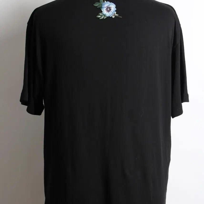 [BUNJANG] Gucci Logo Flower Short Sleeve T-shirt Black M / 구찌 띠로고 플라워 반팔 티셔츠 블랙 M