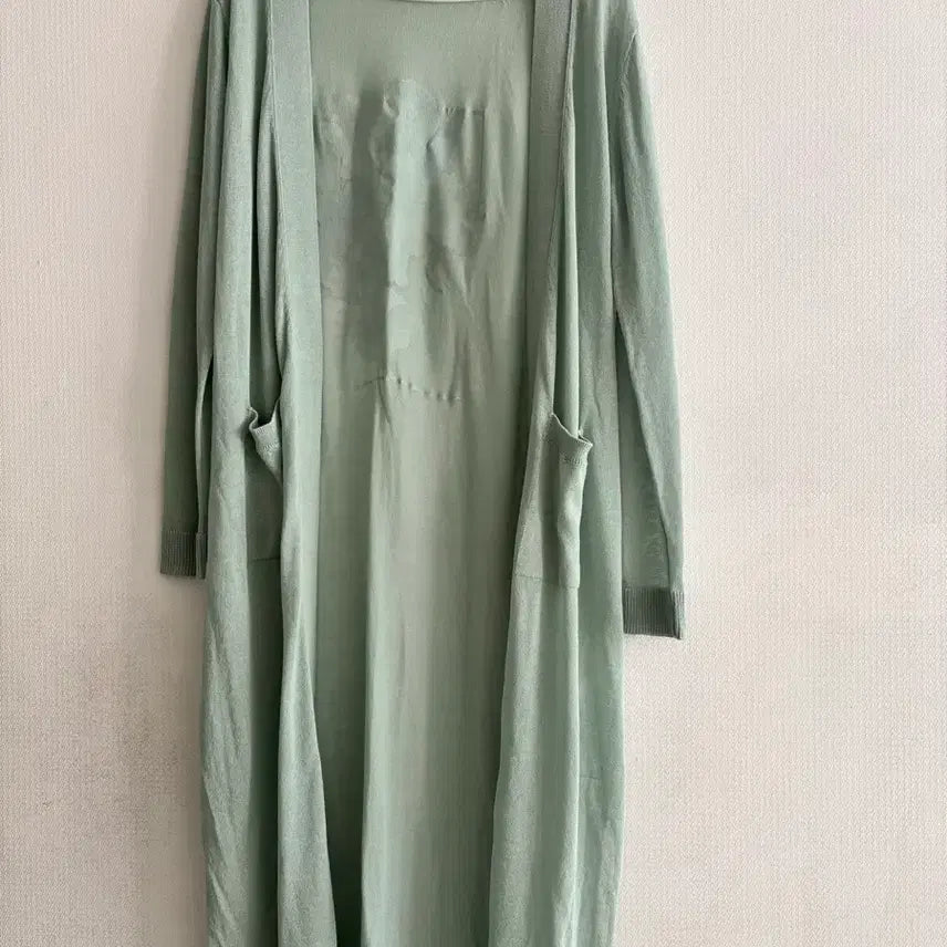 [BUNJANG] iz Mint Floral Long Cardigan / iz벨소매 롱 가디건 민트
