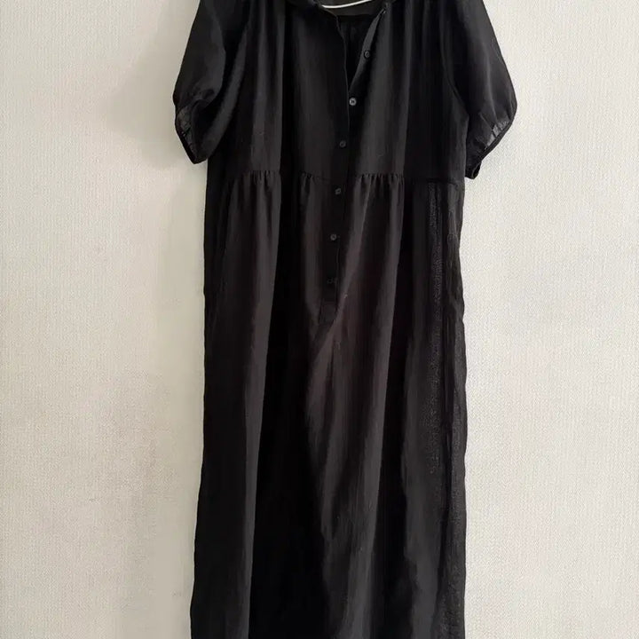 [SOLD OUT] 시스루 블랙 셔츠형 원피스