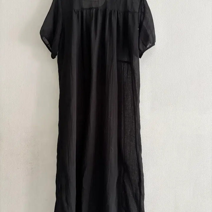 [SOLD OUT] 시스루 블랙 셔츠형 원피스