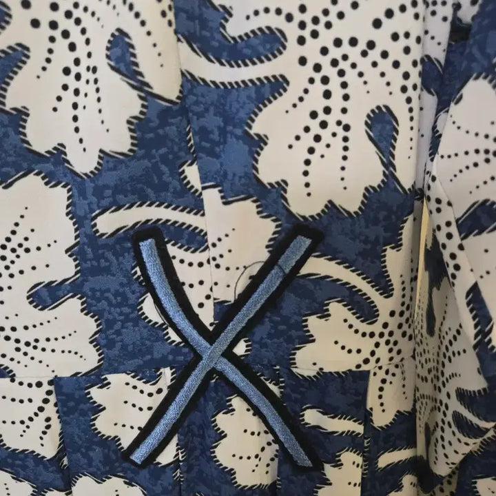 [BUNJANG] Floral Pattern Long Dress / 플라워 패턴 롱 원피스 네이비/화이트