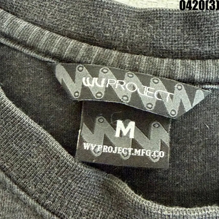 [BUNJANG] WV Project Black T-Shirt Pink Logo Size M / M WV프로젝트 블랙 반팔 티셔츠 핑크 로고 0420(3)