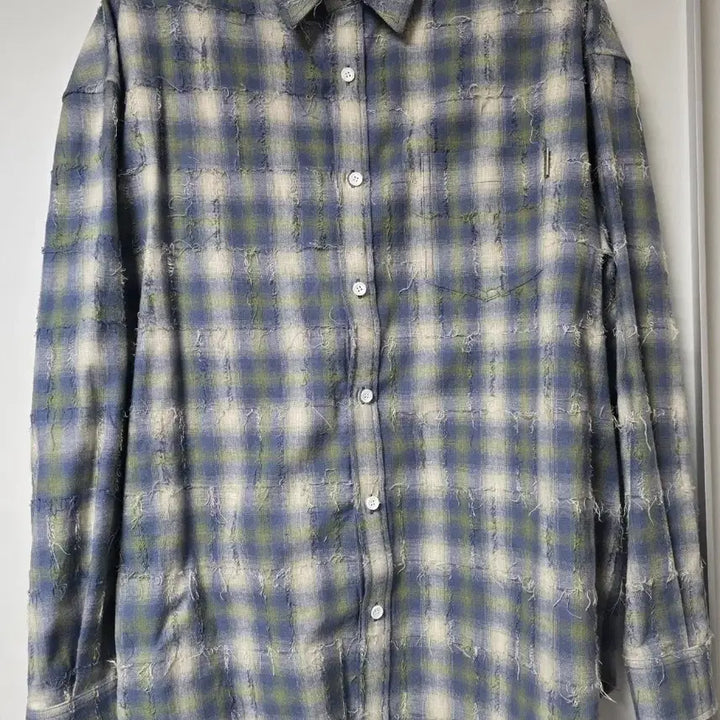 [BUNJANG] Juun.J Grid Needle Check Loose Fit Shirt - Green / 준지 그리드 니들 체크 루즈핏 셔츠 - 그린 48 사이즈(새상품)