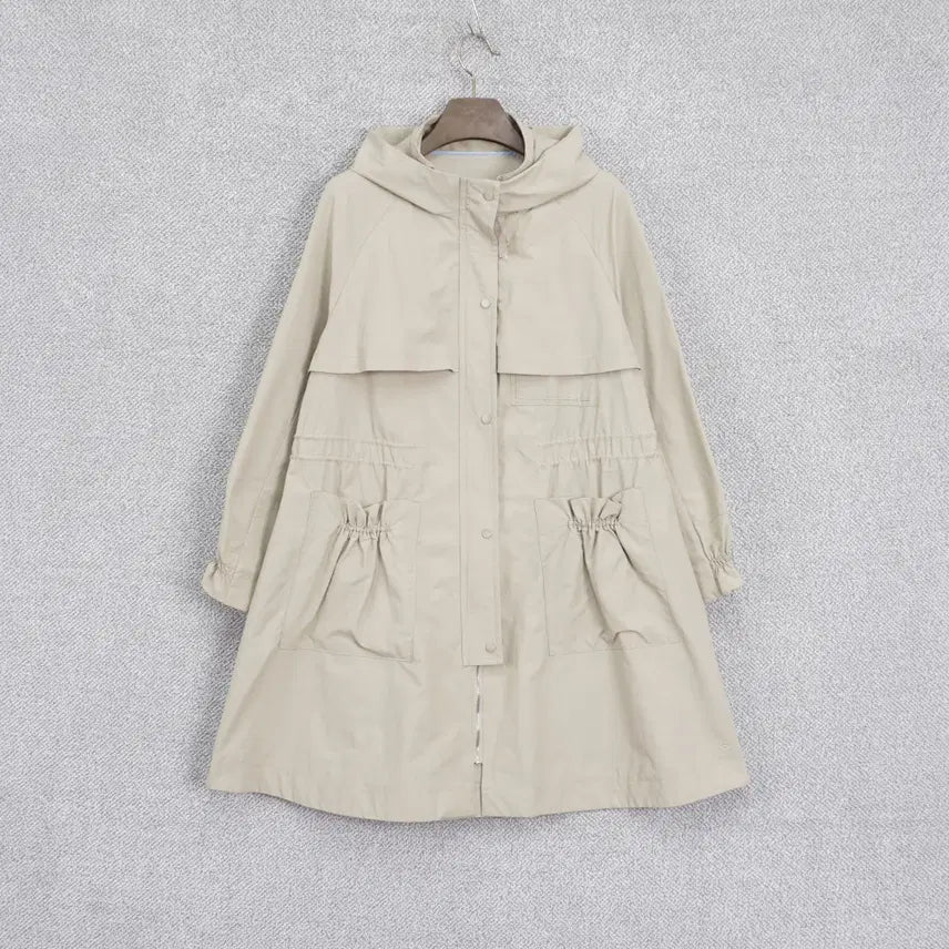 [BUNJANG] Son Jung Wan 23SS Half-Hooded Shirred Long Jumper / 손정완 23SS 반후드 셔링 롱 점퍼 55size