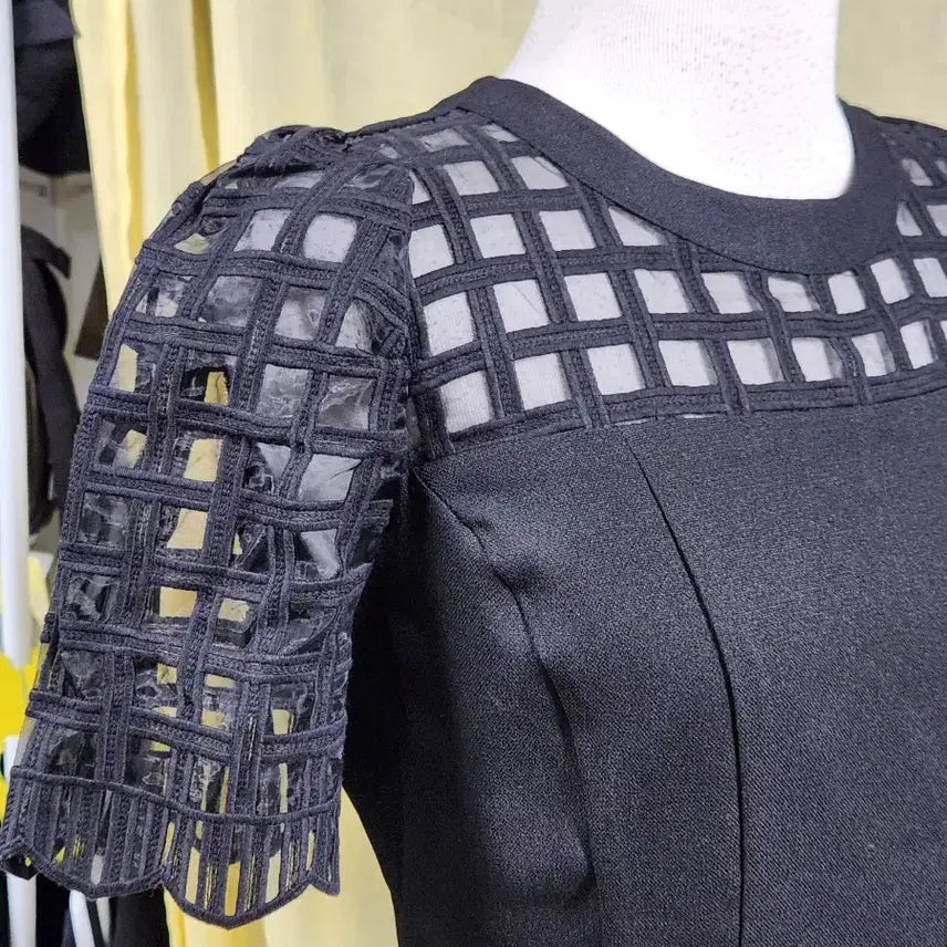 [BUNJANG] EnC Black Sheer Detail Dress Size 55 / EnC 블랙 시스루 포인트 원피스 55 / 하객룩