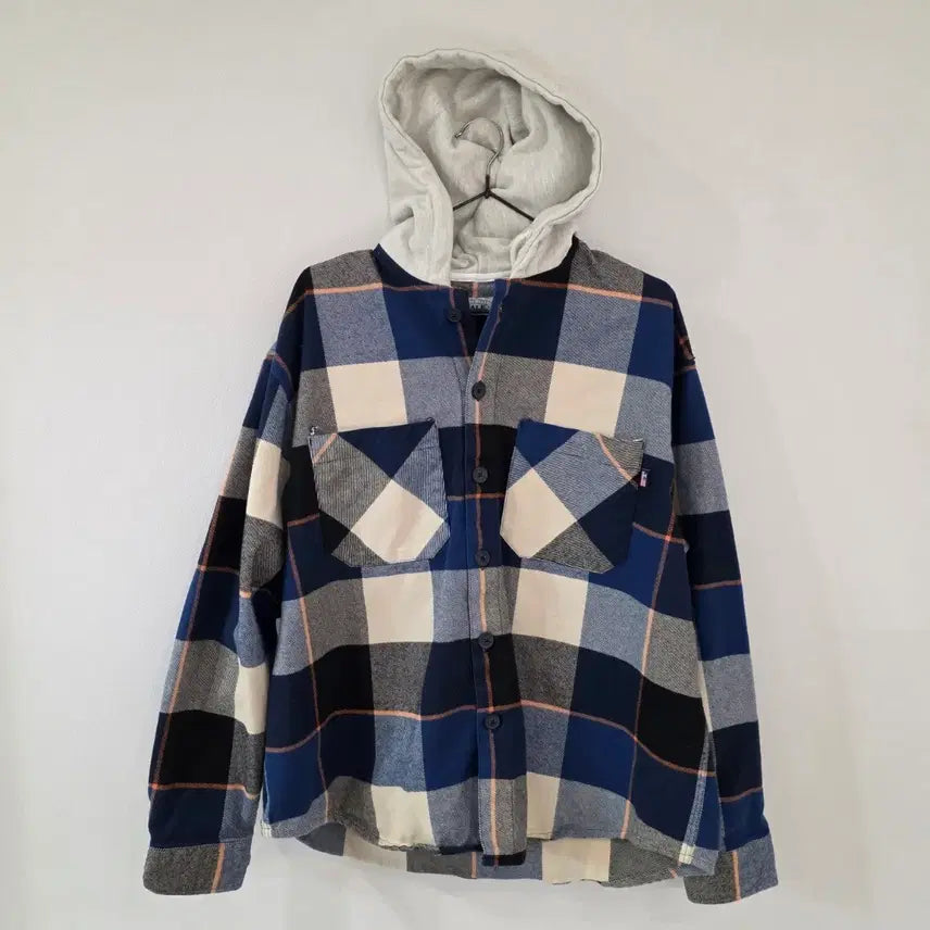 [SOLD OUT] 예일 후드 체크 남방 셔츠 F
