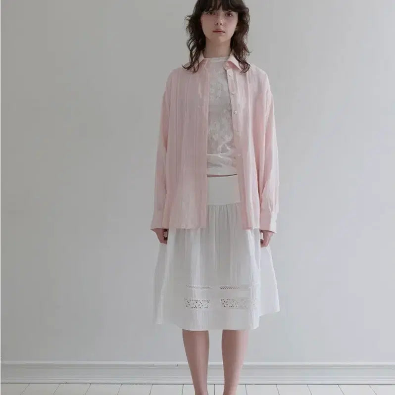 [BUNJANG] Fun From Fun Eyelet Oversized Shirt / 펀프롬펀 아일렛 오버핏 셔츠