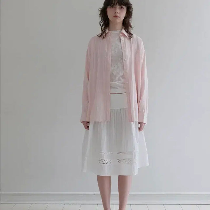 [BUNJANG] Fun From Fun Eyelet Oversized Shirt / 펀프롬펀 아일렛 오버핏 셔츠