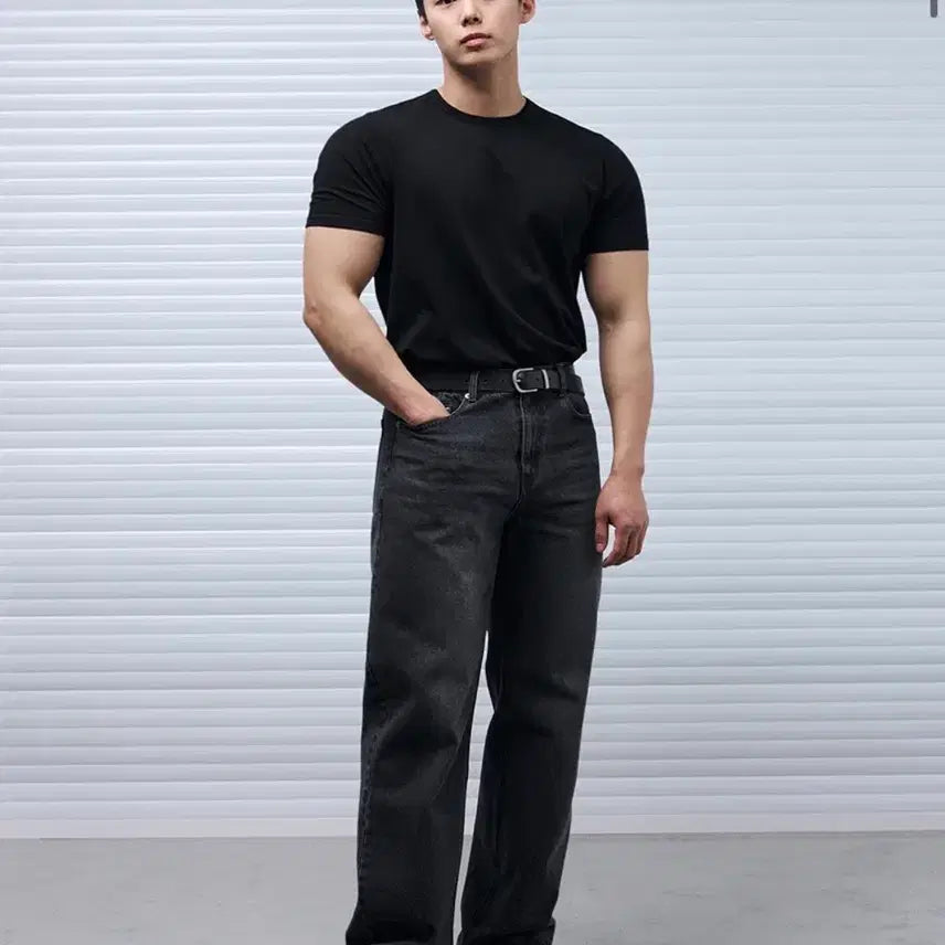 [SOLD OUT] (L) 드로우핏 만재 콜라보 러스티 머슬핏 티셔츠 BLACK 반팔
