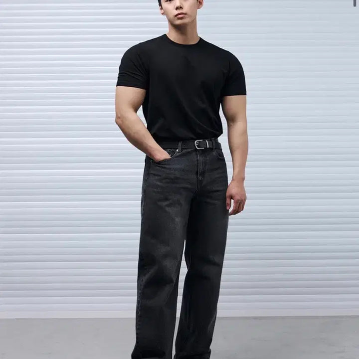 [SOLD OUT] (L) 드로우핏 만재 콜라보 러스티 머슬핏 티셔츠 BLACK 반팔